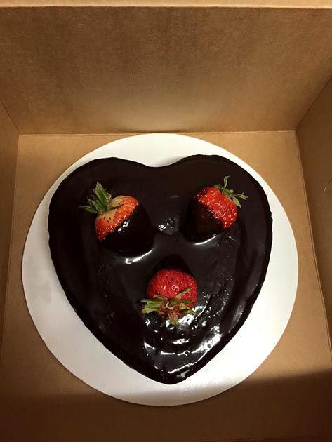 Sweetheart Mexican wedding cake with fresh strawberries by Casa Nova Custom Catering, Santa Fe, NM