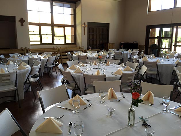 Ghost Ranch dinner setting with catering by Casa Nova Custom Catering, Santa Fe, NM