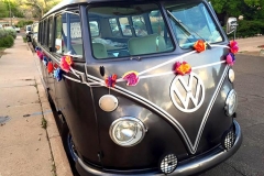 Your wedding, your style! Decorated van at wedding catered by Casa Nova Custom Catering, Santa Fe, New Mexico