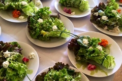 Brides/Grooms bouquet salad for a wedding catered by Casa Nova Custom Catering, Santa Fe, NM