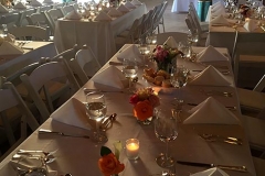 Las Golondrinas wedding banquet setting by Casa Nova Custom Catering, Santa Fe, NM