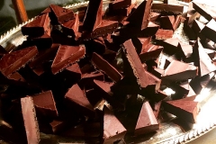 Deep, rich belgian chocolate ganache bars dessert by Casa Nova Custom Catering, Santa Fe, NM